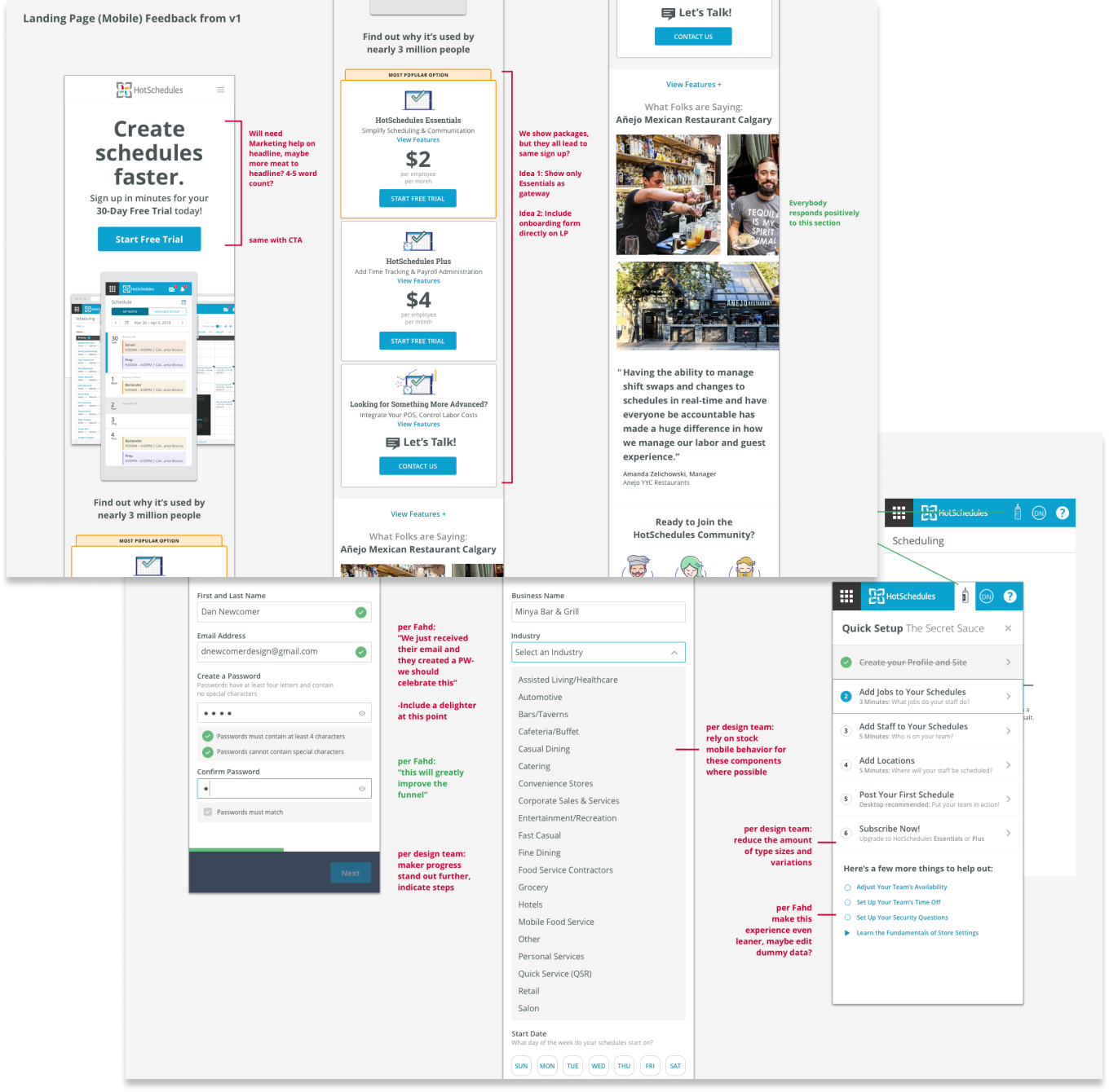 feedback on trial flow